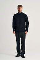 FISHERMAN sweater | høj hals, navy blue