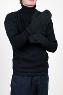 AMALGAM mittens, black melange