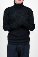 AMALGAM mittens, black melange