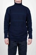 FISHERMAN sweater | høj hals, deep ocean blue