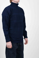 FISHERMAN sweater | høj hals, deep ocean blue