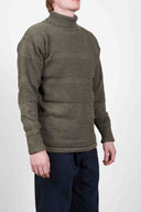 FISHERMAN sweater | høj hals, kevlar green melange