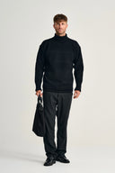 FISHERMAN sweater | høj hals, navy blue