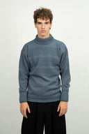 FISHERMAN sweater | høj hals, slate blue