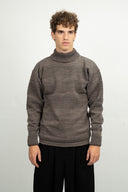 FISHERMAN sweater | høj hals, terra-II brown