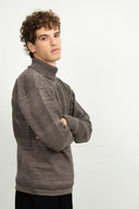 FISHERMAN sweater | høj hals, terra-II brown