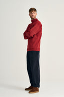 FISHERMAN sweater | høj hals, dannebrog red