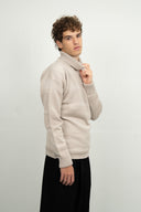 FISHERMAN sweater | høj hals, stone white