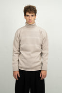 FISHERMAN sweater | høj hals, stone white