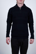 FISHERMAN short zip, navy blue