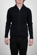 FISHERMAN full zip, black melange