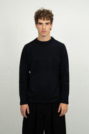 FISHERMAN-III sweater | høj hals, navy blue II