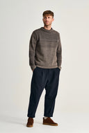 FISHERMAN-III sweater | høj hals, terra-II brown