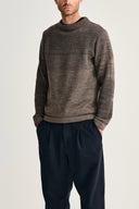 FISHERMAN-III sweater | høj hals, terra-II brown
