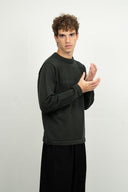 FISHERMAN-III sweater | høj hals, dark forest green