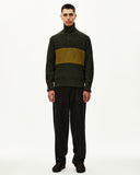 PAS NORMAL Off-Race Merino Knit Half-Zip, olive