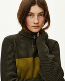 PAS NORMAL Off-Race Merino Knit Half-Zip, olive