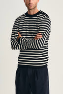 NAVAL crew neck | rund hals, navy blue / natural white