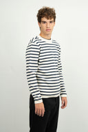 NAVAL crew neck | rund hals, natural white / shadow blue