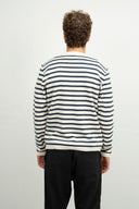 NAVAL crew neck | rund hals, natural white / shadow blue