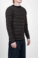 NAVAL crew neck, navy blue / tag brown