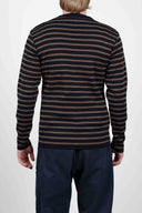NAVAL crew neck, navy blue / tag brown