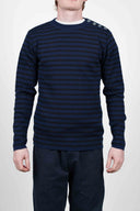 NAVAL crew neck, sea blue / black