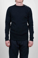NAVAL crew neck, navy blue / ocean blue blend