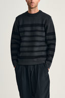 GIVEN-III crew neck | rund hals, molten grey / navy blue