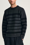 GIVEN-III crew neck | rund hals, molten grey / navy blue