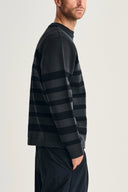 GIVEN-III crew neck | rund hals, molten grey / navy blue