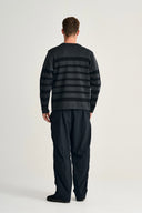 GIVEN-III crew neck | rund hals, molten grey / navy blue