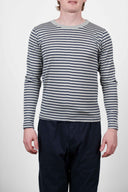 OBSERVER sweater, grey melange / royal blue