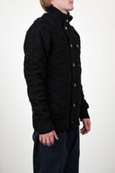 FELT double-breasted, black