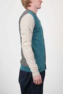 MIGRATION cardigan, verdigris block