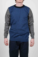 MIGRATION crew neck, blue static block
