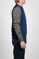 MIGRATION crew neck, blue static block