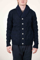 MEMENTO cardigan, compact blue mix