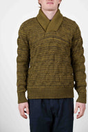 MEMENTO shawl neck, dry grass mix