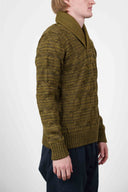 MEMENTO shawl neck, dry grass mix