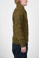 MEMENTO shawl neck, dry grass mix