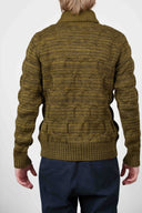 MEMENTO shawl neck, dry grass mix