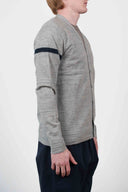 TRANSIT cardigan, concrete / ocean blue