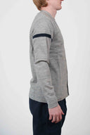 TRANSIT cardigan, concrete / ocean blue