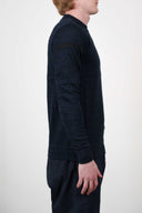 TRANSIT sweater, ocean blue / black melange