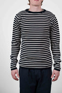 PASSAGE crew neck, dark navy / white