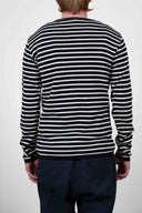 PASSAGE crew neck, dark navy / white