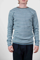 PASSAGE crew neck, shirt blue / clear grey
