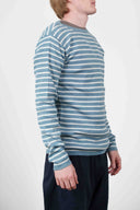 PASSAGE crew neck, shirt blue / clear grey