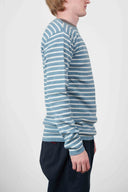 PASSAGE crew neck, shirt blue / clear grey
